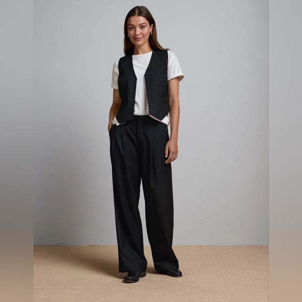 AE77 Premium Wool Blend Wide Leg Baggy Pants